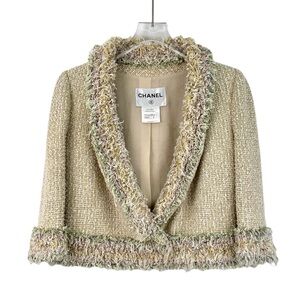 Chanel Women's Cream Tweed Jacket